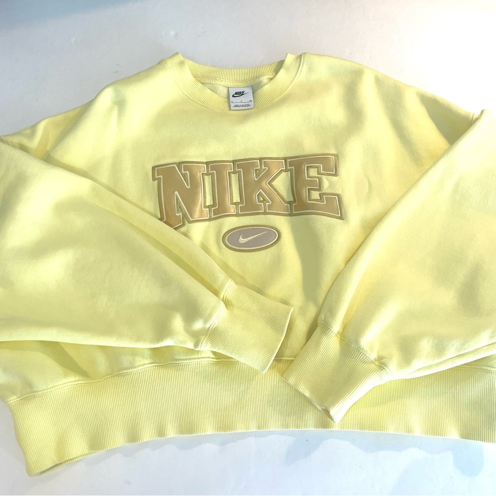 Nike Yellow Logo Crewneck Sweatshirt - Picture 3 of 11